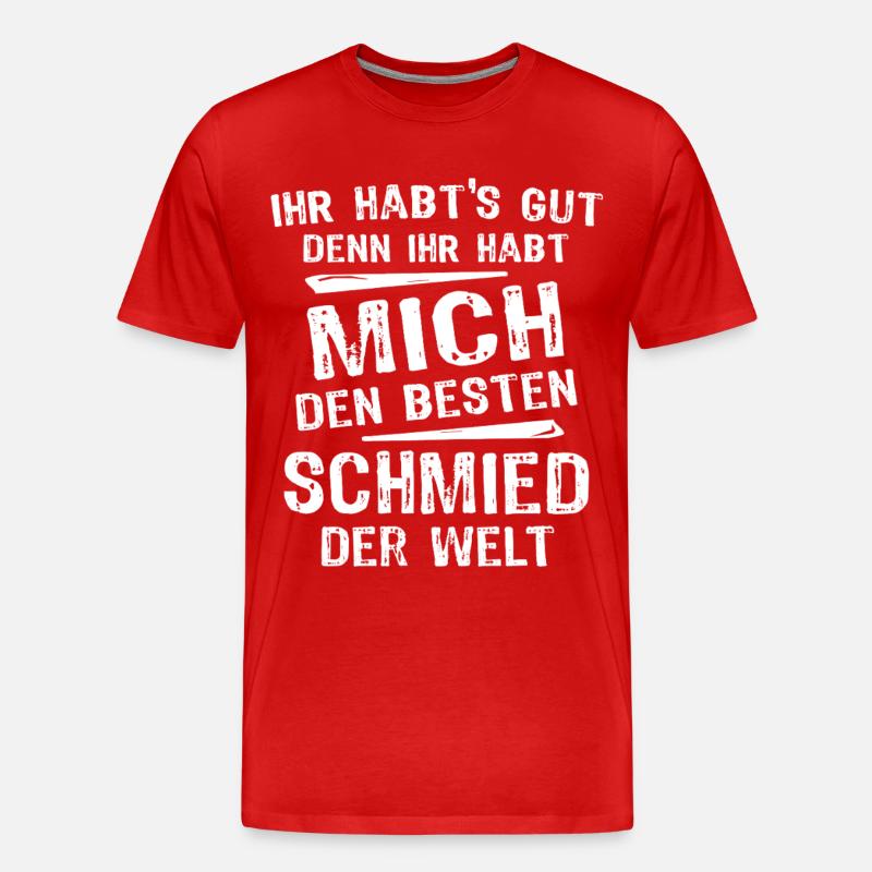 Schmied - Männer Premium Bio T-Shirt - Rot