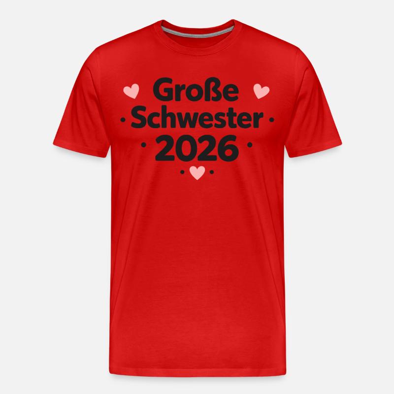 Große Schwester 2026 - Männer Premium Bio T-Shirt - Rot