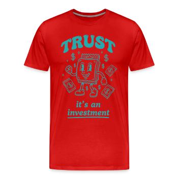 Trust It’s A Collecting de Cartes à Collectionner - T-shirt bio Premium Homme - rouge - Devant - Damien (186cm)