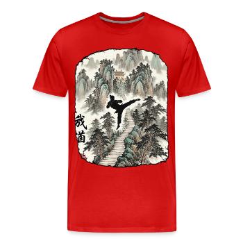 Kampfkunst Kampfsport - Männer Premium Bio T-Shirt - Rot - Vorne - Damien (186cm)