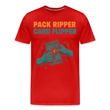 Pack Ripper Card Flipper Trading Card Collector - Men's Premium Organic T-Shirt - red - Front - Damien (186cm)