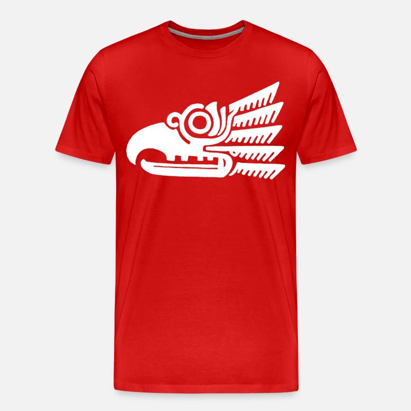 Weißer Stammesvogelkopf - Männer Premium Bio T-Shirt - Rot