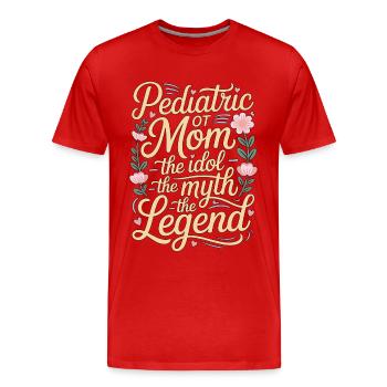 Maman ergothérapeute pédiatrique L’idole L’intervention précoce - T-shirt bio Premium Homme - rouge - Devant - Damien (186cm)
