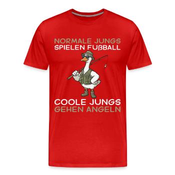 Angler Gans Coole Jungs gehen Angeln - Männer Premium Bio T-Shirt - Rot - Vorne - Damien (186cm)
