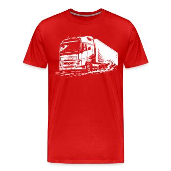 Highway Titan - Men's Premium Organic T-Shirt - red - Front - Damien (186cm)