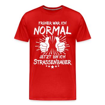 Constructeurs de routes - T-shirt bio Premium Homme - rouge - Devant - Damien (186cm)