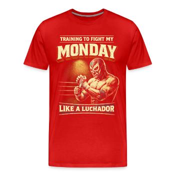 Lucha Libre Luchador Fight Monday - Männer Premium Bio T-Shirt - Rot - Vorne - Damien (186cm)