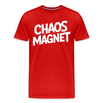 Chaos Magnet - Männer Premium Bio T-Shirt - Rot - Vorne - Damien (186cm)