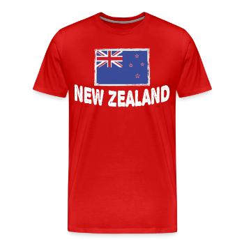 New Zealander New Zealand Flag Of New Zealand - Men's Premium Organic T-Shirt - red - Front - Damien (186cm)