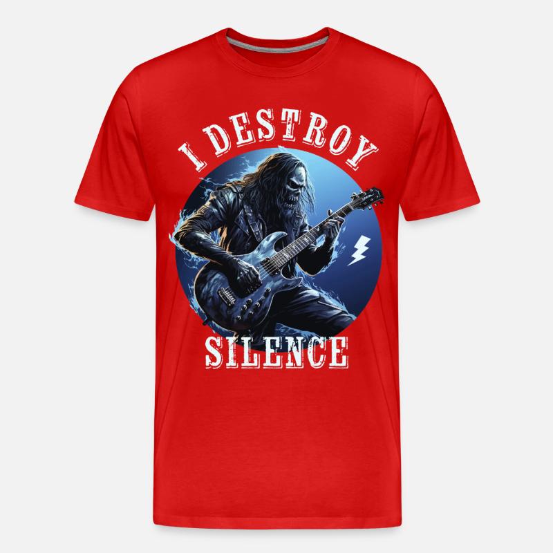 I Destroy Silence - Männer Premium Bio T-Shirt - Rot