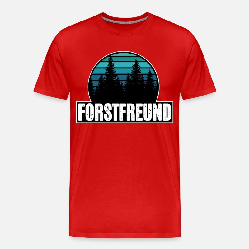 Forst Freund - Männer Premium Bio T-Shirt - Rot