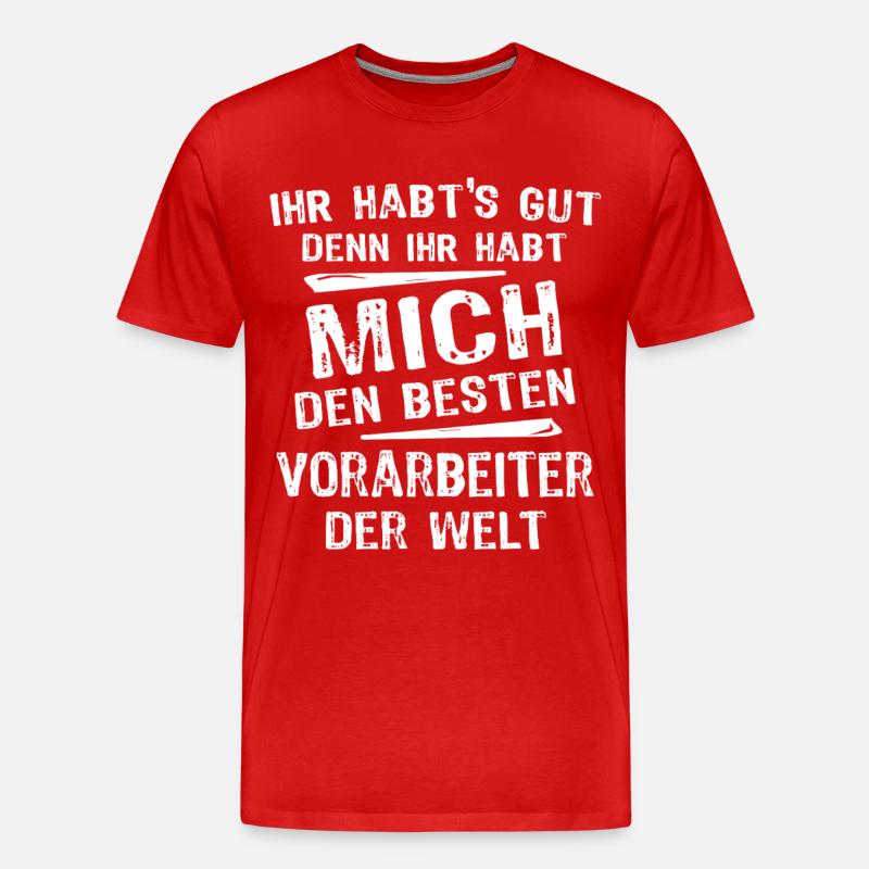 Vorarbeiter - Männer Premium Bio T-Shirt - Rot