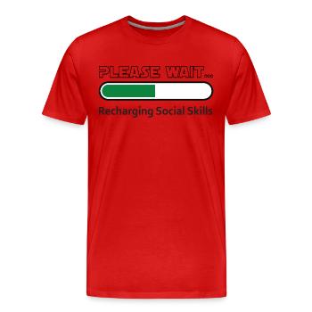 Soziale Fähigkeiten aufladen – für einen weißen Hintergrund - Männer Premium Bio T-Shirt - Rot - Vorne - Damien (186cm)