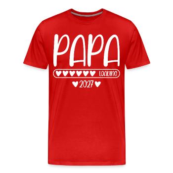 Papa 2027 loading - Men's Premium Organic T-Shirt - red - Front - Damien (186cm)