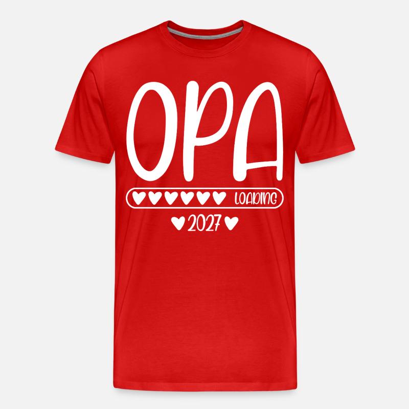 Opa 2027 loading - Männer Premium Bio T-Shirt - Rot