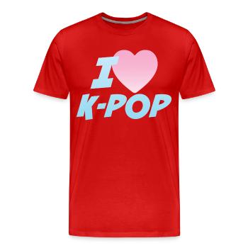 J’adore la K-pop - T-shirt bio Premium Homme - rouge - Devant - Damien (186cm)