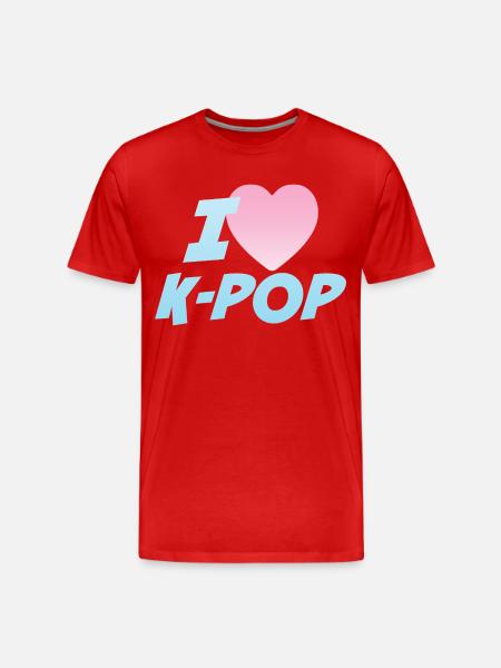 Ich liebe K-Pop - Männer Premium Bio T-Shirt - Rot