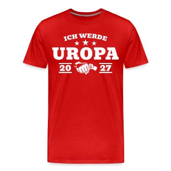 Je vais être arrière-grand-père annonce de grossesse en 2027 - T-shirt bio Premium Homme - rouge - Devant - Damien (186cm)