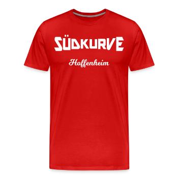 Die Nordbaden Fans Südkurve - Männer Premium Bio T-Shirt - Rot - Vorne - Damien (186cm)