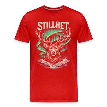 Scandinavian Viking Stillhet - Men's Premium Organic T-Shirt - red - Front - Damien (186cm)