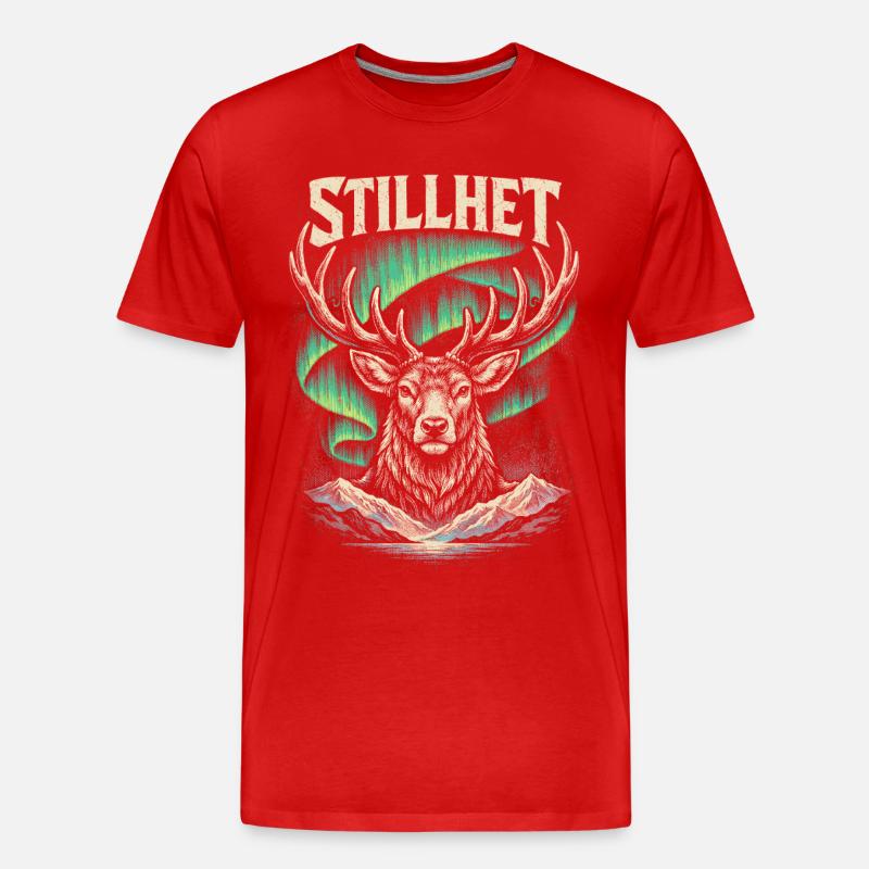 Skandinavisch Wikinger Stillhet - Männer Premium Bio T-Shirt - Rot