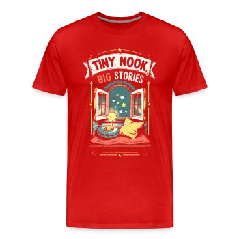 Tiny House Tiny Nook Big Stories - Men's Premium Organic T-Shirt - red - Front - Damien (186cm)