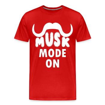 PHOTOGRAPHIE BŒUFS MUSQUÉS - T-shirt bio Premium Homme - rouge - Devant - Damien (186cm)