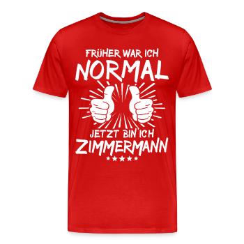 Zimmermann - Männer Premium Bio T-Shirt - Rot - Vorne - Damien (186cm)