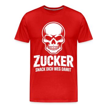 Sugar Skull Snack Design - Men's Premium Organic T-Shirt - red - Front - Damien (186cm)