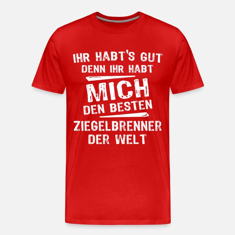 Ziegelbrenner - Männer Premium Bio T-Shirt - Rot