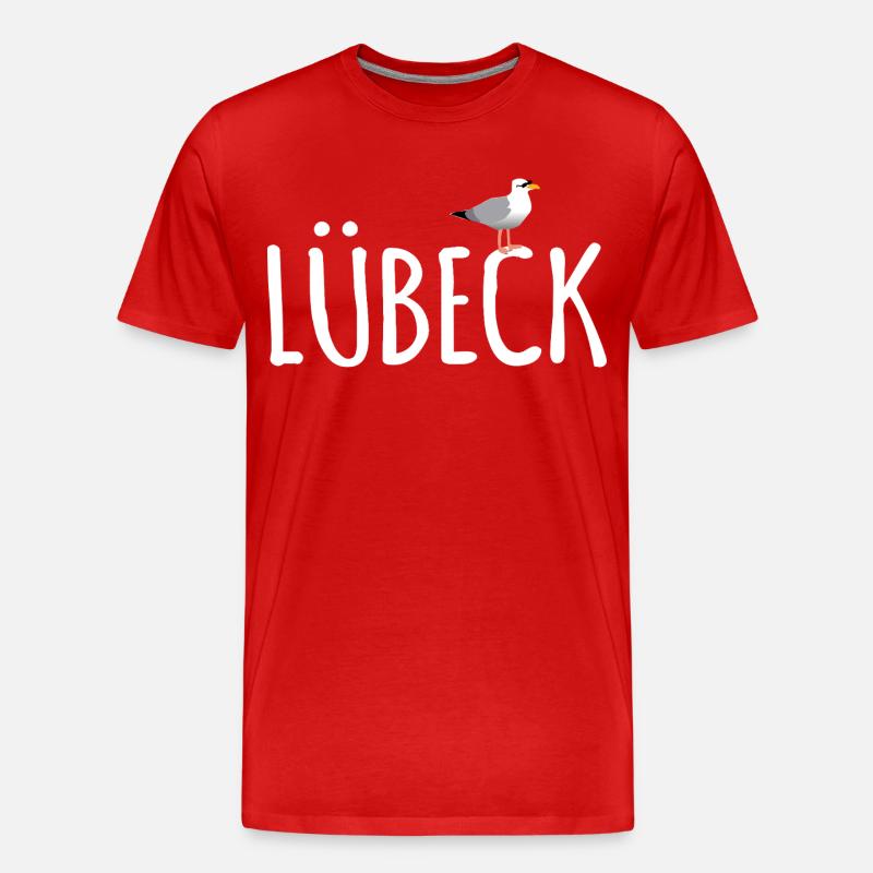 Lübeck Möwe - Männer Premium Bio T-Shirt - Rot