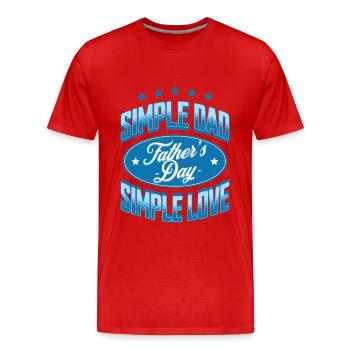 T-shirt graphique simple pour la fête des pères Papa - T-shirt bio Premium Homme - rouge - Devant - Damien (186cm)