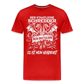 Le Déchiqueteur de Dragon d’État - T-shirt bio Premium Homme - rouge - Devant - Damien (186cm)