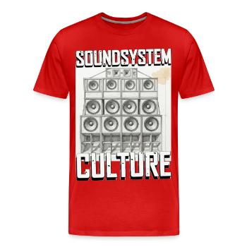 Soundsystem Culture Sketch - T-shirt bio Premium Homme - rouge - Devant - Damien (186cm)