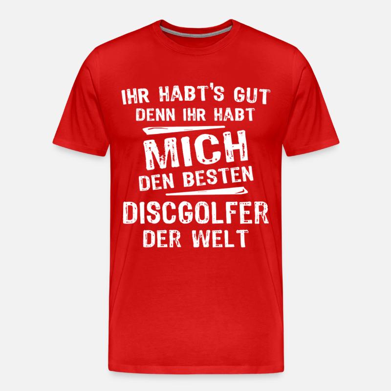 Discgolfer - Männer Premium Bio T-Shirt - Rot