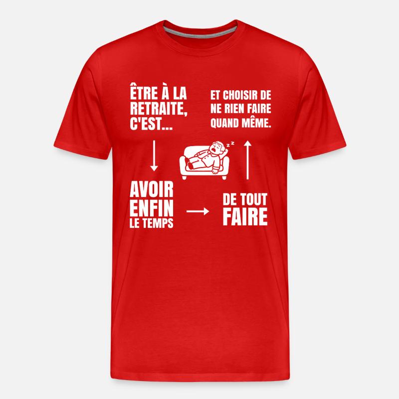 Die Kunst des Nichtstuns (weißer Text) - Männer Premium Bio T-Shirt - Rot