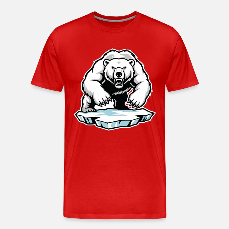 Arktischer Eisbär Maskottchen Maskottchen Bär - Männer Premium Bio T-Shirt - Rot