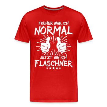 Plumber - Men's Premium Organic T-Shirt - red - Front - Damien (186cm)