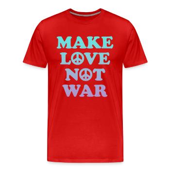 Make Love not War - Männer Premium Bio T-Shirt - Rot - Vorne - Damien (186cm)