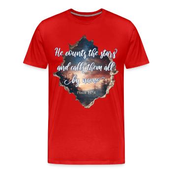 Bible Verse Christian - Men's Premium Organic T-Shirt - red - Front - Damien (186cm)
