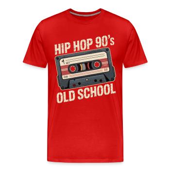 Hip Hop 90s Old School Kassette - Männer Premium Bio T-Shirt - Rot - Vorne - Damien (186cm)