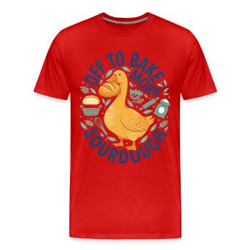 Le pain au levain part pour cuire plus de pain au levain - T-shirt bio Premium Homme - rouge - Devant - Damien (186cm)