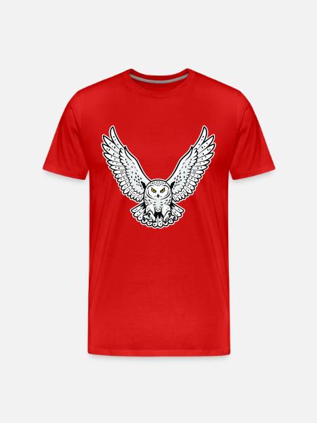 Snowy Owl Flying Attack Pet Owl - Men's Premium Organic T-Shirt - red