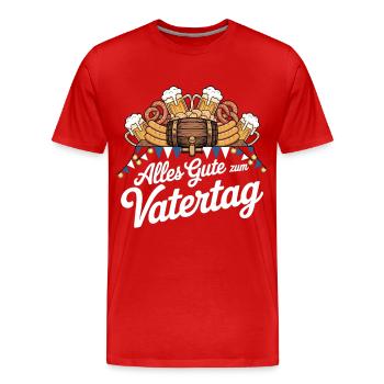 Chemise bretzel à la bière pour la fête des pères - T-shirt bio Premium Homme - rouge - Devant - Damien (186cm)