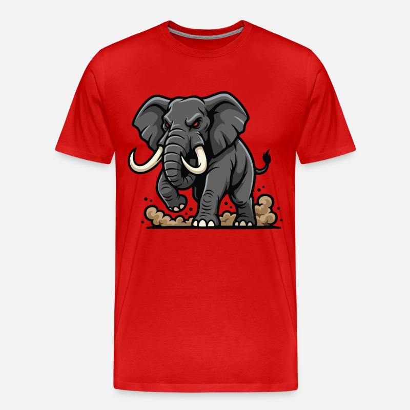 Wild Elephant Charge Maskottchen Elefanten Power - Männer Premium Bio T-Shirt - Rot