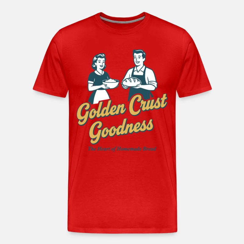 Sauerteigbrot Backen Mit Goldener Kruste - Männer Premium Bio T-Shirt - Rot