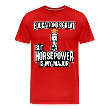 La puissance est mon dicton principal - T-shirt bio Premium Homme - rouge - Devant - Damien (186cm)