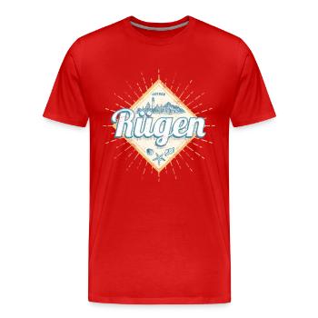 Souvenir vintage de Rügen avec un design de l’île Starfish - T-shirt bio Premium Homme - rouge - Devant - Damien (186cm)