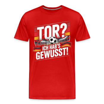 Goal? I knew it! Football Fan - Men's Premium Organic T-Shirt - red - Front - Damien (186cm)
