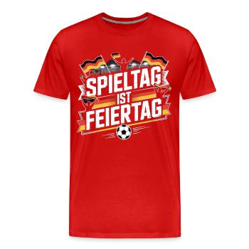 Match day is a public holiday Germany Fan - Men's Premium Organic T-Shirt - red - Front - Damien (186cm)